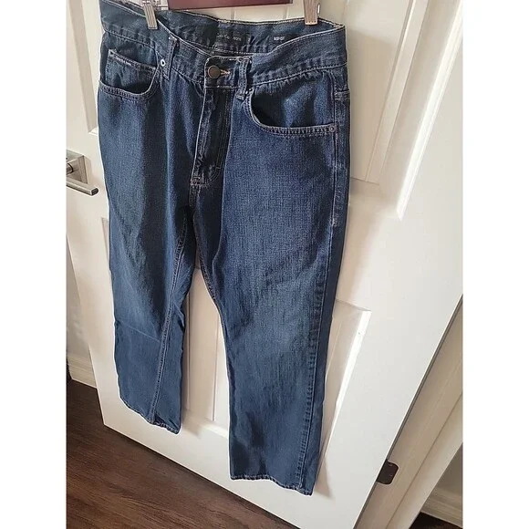 Calvin Klein Mens Jeans 32 X 39 Blue Denim Cotton 5-Pocket Zip Fly Bootcut Jeans - Picture 5 of 13